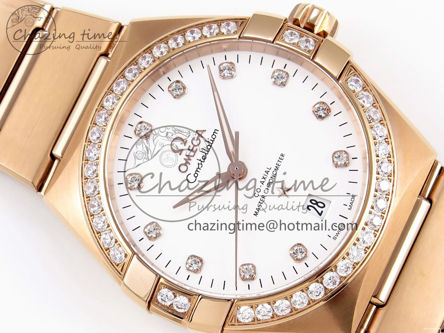 0511 Soft Constellation 39mm RG Diamonds Bezel ASWF 1:1 Best Edition White Dial on RG Bracelet A 7783